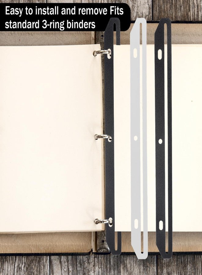 Gtziqa 3 Hole Punched Magazine Holders, 40 PCS 3 Hole Punched Magazines Organizer Binder Insert Strips Magazine Binder 30 Translucent White and 10 Black (Thicker), For Magazines Storage Craft Paper File Book - Image 5